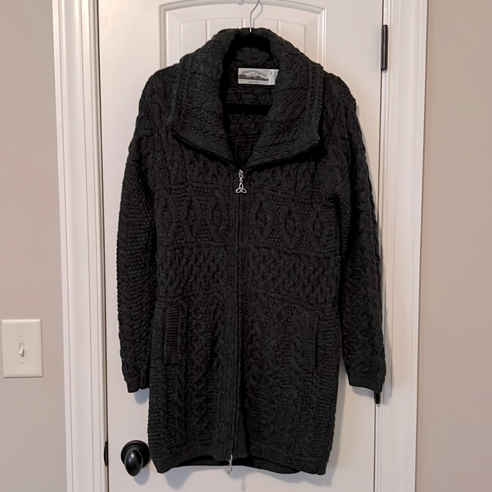 NWOT Aran Crafts Merino Wool Collared Coat